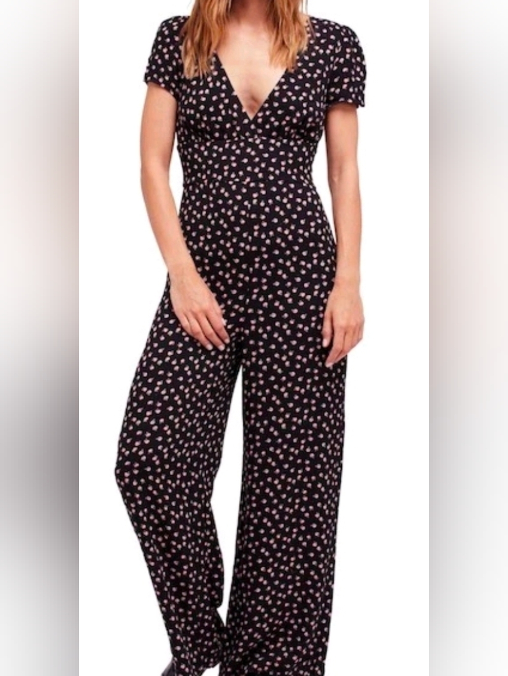We The Free Mia Pink And Black Jumpsuit Size 2